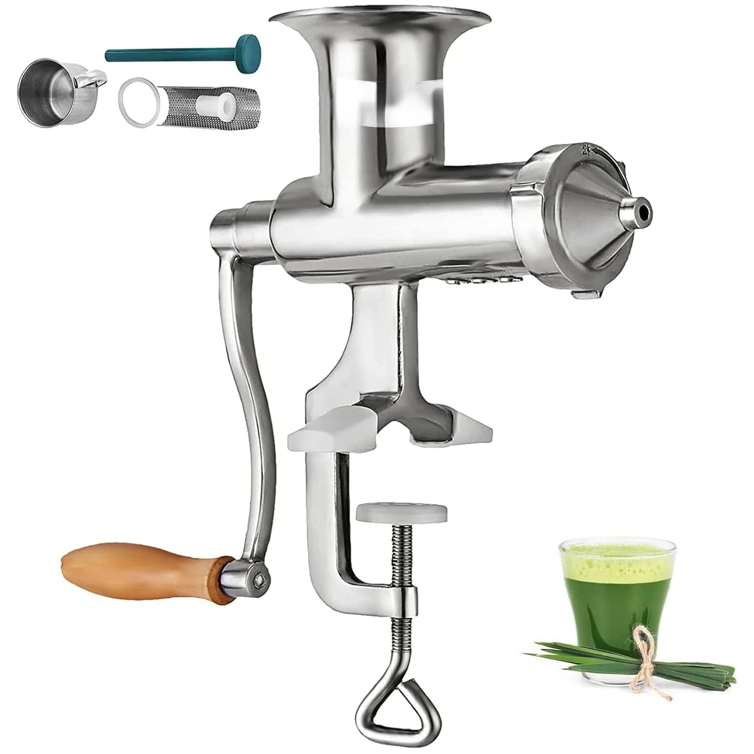 

Wheatgrass Extractor Wheatgrass Juicer with 3 Sieves Wheatgrass Juicers Manual Stainless Steel Wheatgrass Extractor Machine for