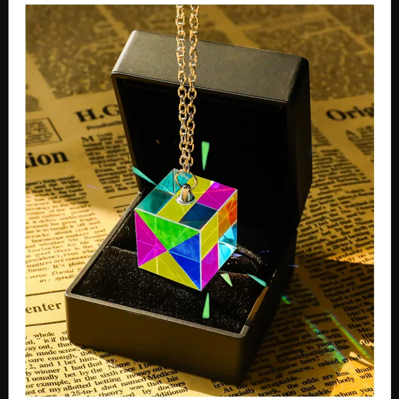 15-50mm Color Cube Prism 3 Primary Colors Popular Science Optical Color Experiment Ornament Home Color Decoration Creative Gift