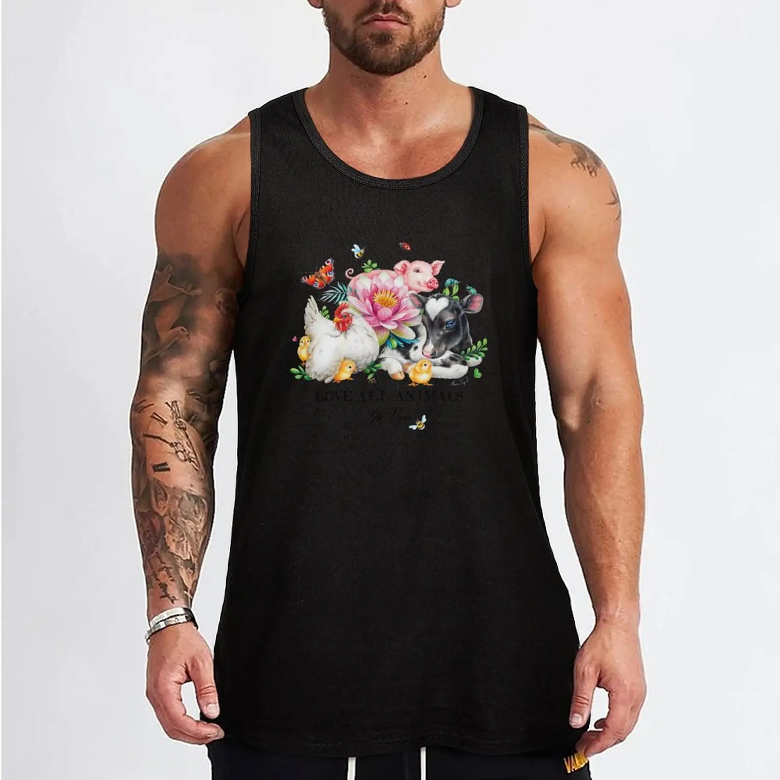 Vegan summer by Maria Tiqwah Tank Top Men gym sportswear t-shirts man