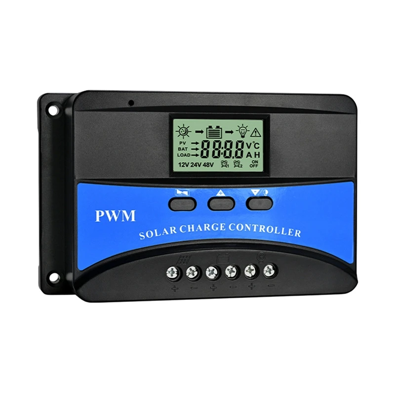 Solar Charge Controller 30A Solar Panel Custom Battery Regulator, Auto 12V/24V/48V PWM For FLD/Lifepo4/SLD/GEL