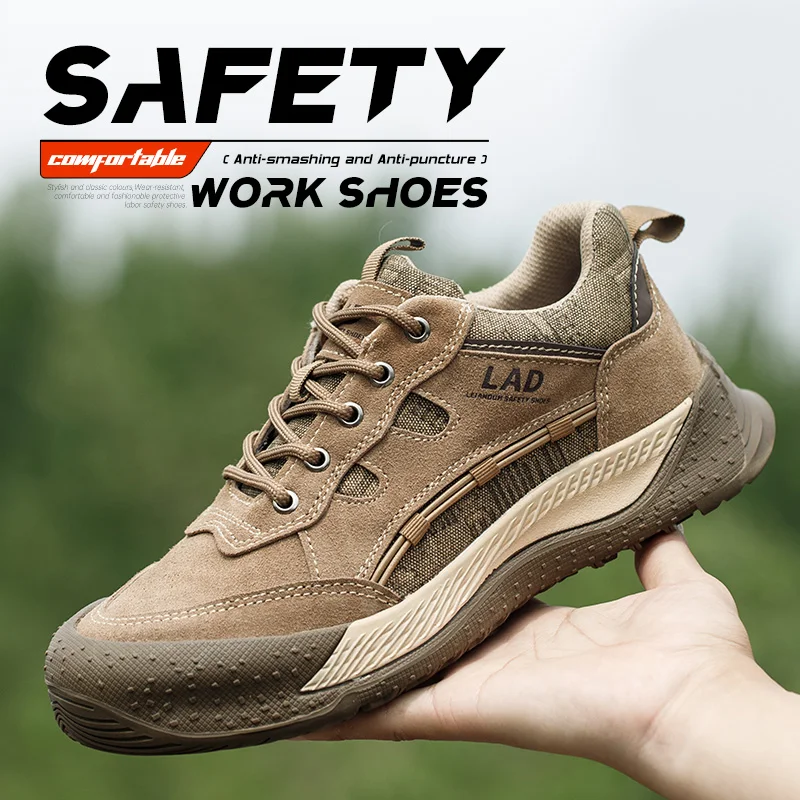 LEIANDUN Toe Work Shoes Anti Smashing & Piercing Comfortable Breathable Wear-Resistant Safety Footwear for Men
