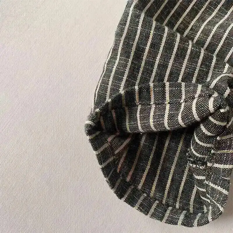 Frühling Sommer Kinderhosen 1-8 Jahre Jungen Mädchen Baumwolle Leinen Gestreifte Knöchellange Gerade Hosen Kleinkind-Unterteile für Kinderkleidung – Detail 4