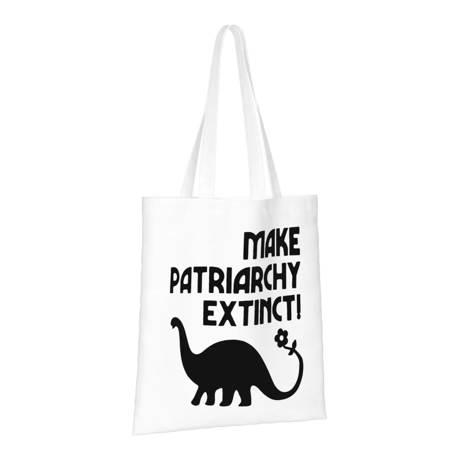 Make Patriarchy Extinct Tote Bag Canvas Shoulder Bags for Daily Commute Women's Reusable Shopping Bag