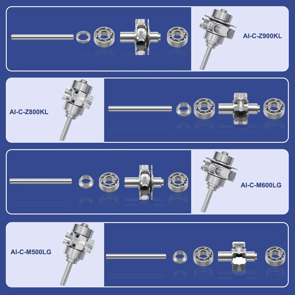 Dental Clinic Spare Parts Air Turbine Handpiece Replacement Rotor Ceramic Bearings Cartridge for High Speed Hand Piece