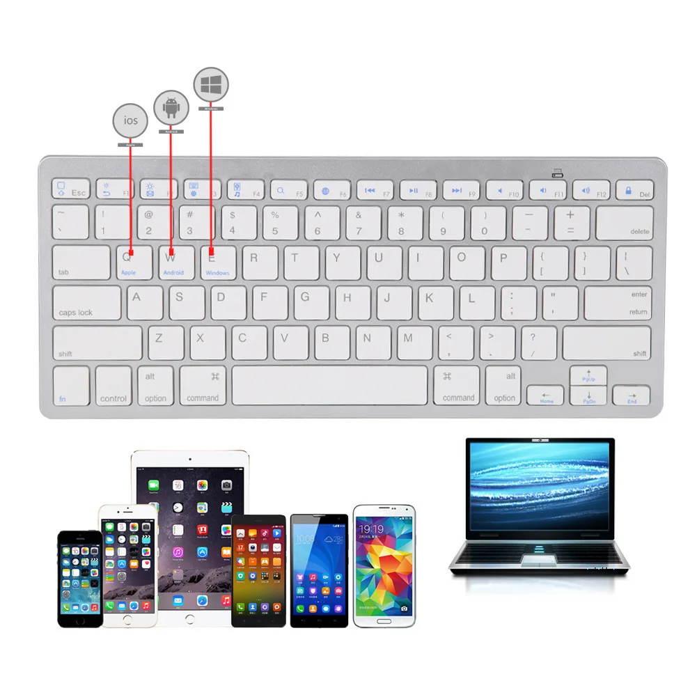 

Ultra-Slim 78 Keys Wireless Bluetooth-Compatible Keyboard For Air For Ipad Mini Keyboards For Computer PC Macbook Dropshipping
