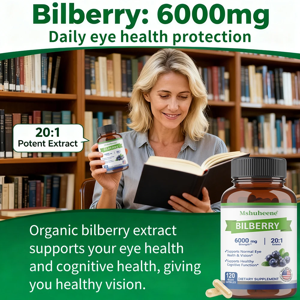 Bilberry Extract Capsules - Eye Health Supplement, Relieves Fatigue, Improve Eye Edema, for Vision Health