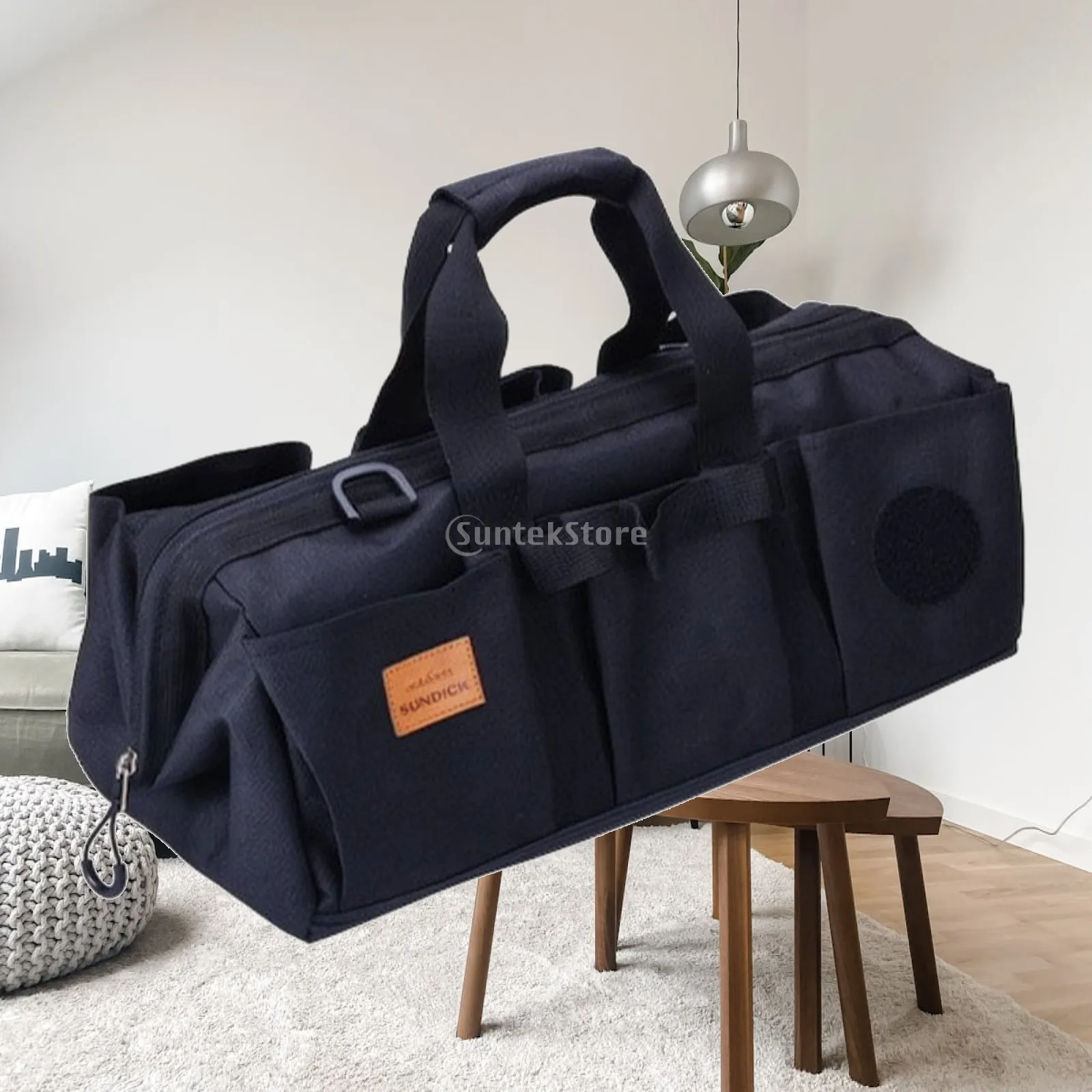 Tool Hand Bag Zippered Tool Bag with Exterior Pockets Utility Duffel Reinforced Smooth for Campers, Camping, Car