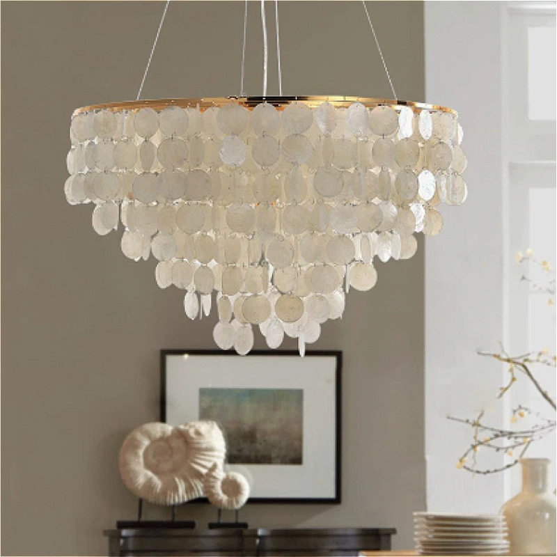 Italian Design Creative Shell LED Pendant Lights Wind Chime Villa Restaurant Chandelier Lamp Home Decor Romantic Indoor Lighting