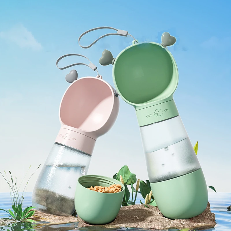 

350/600ml Portable Outdoor Dog Water Bottle Washable Frosted Body Leakproof Drinking Feeding Pet Food Storage Platos Para Perro