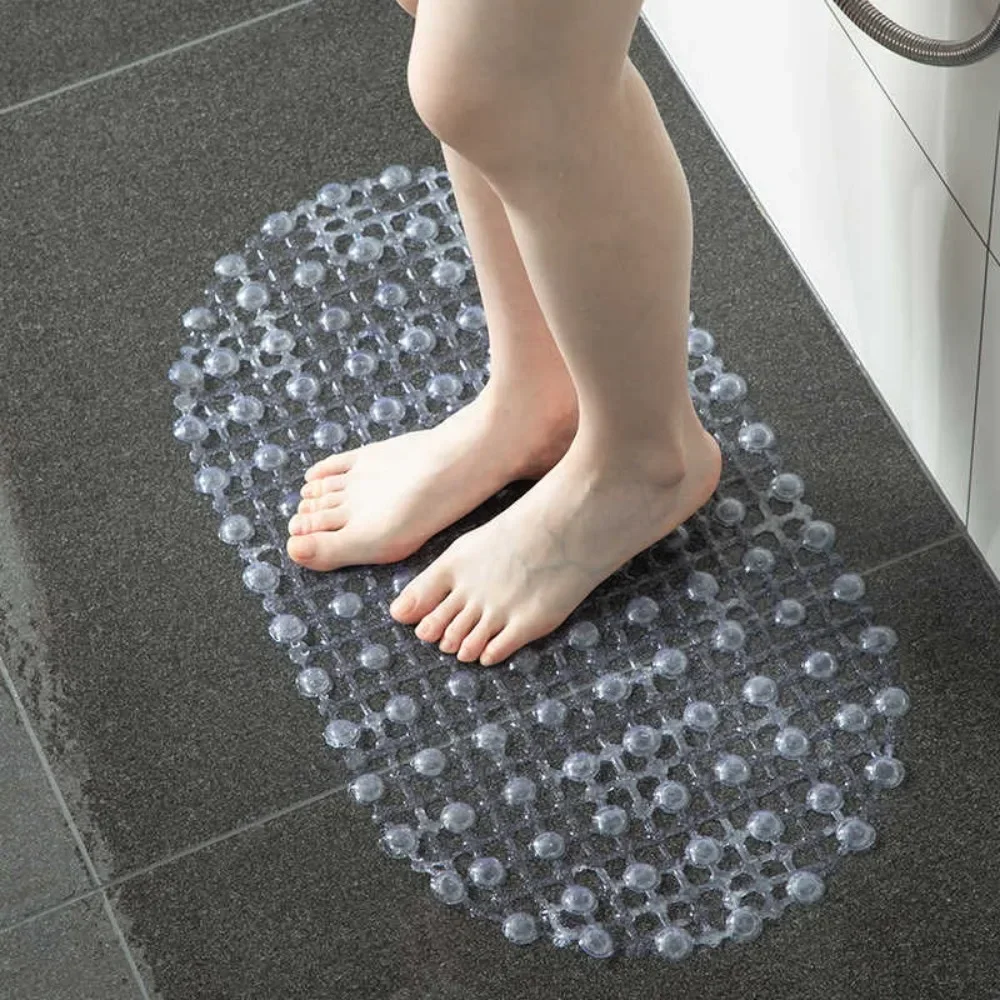 Safety Anti-slip Floor Mat Plain Oval Water Bath Bathroom Tub Bath Shower Carpet Clear Bubble Mat Safety Anti-slip Mat