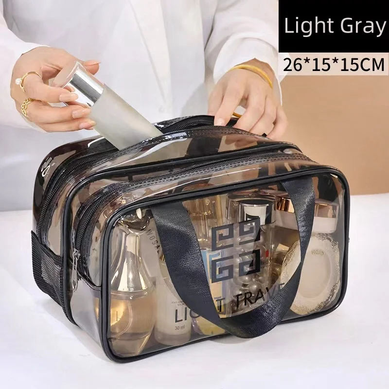 Portable Travel Clear Storage Bag PVC Makeup Bag Waterproof Washbag Transparent Large Capacity Women\'s Portable Cosmetic Cases