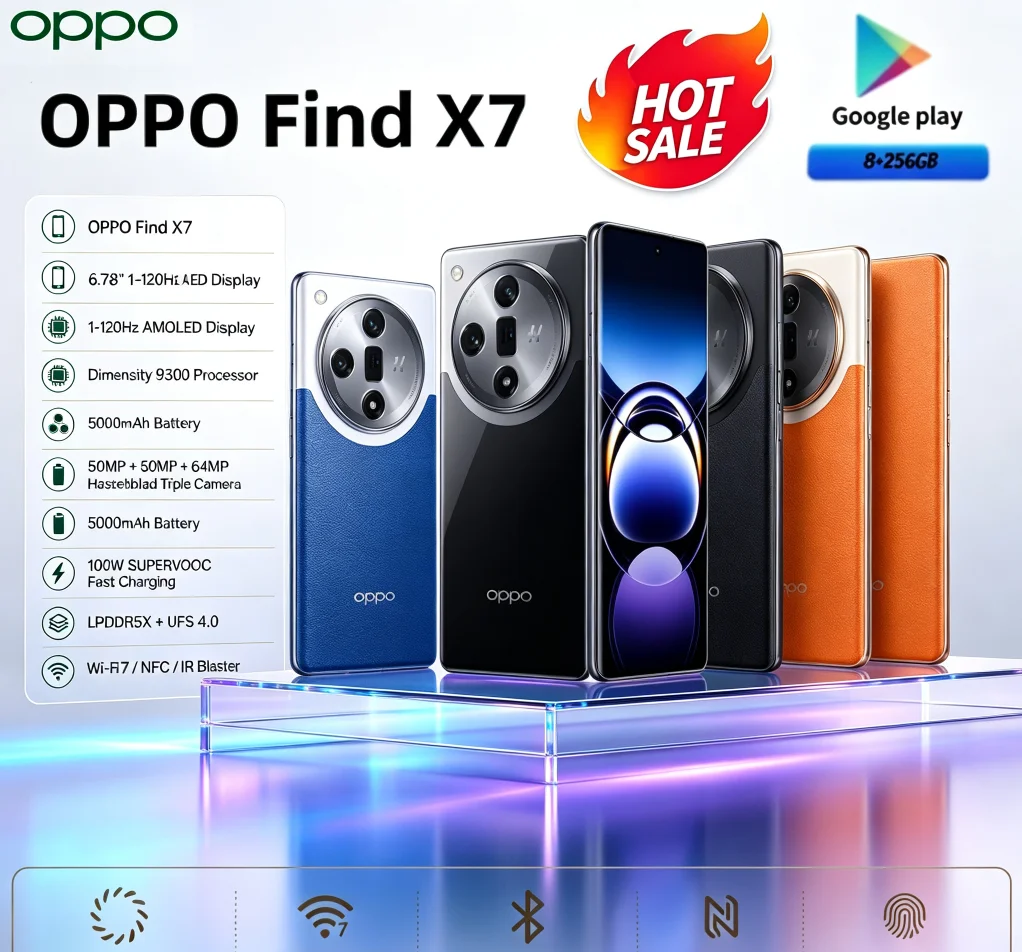 Best Seller 2026 Global Version OPPO Find X7 5G Unlocked Cellphone 6.78‑Inch Large Full‑View Panel Dimensity 9300 Flagship Chip