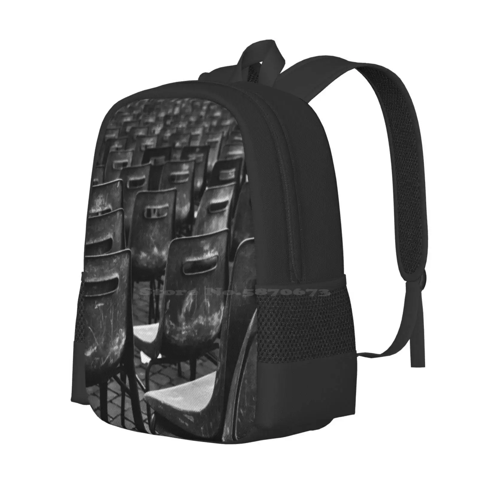 Silence Backpacks For School Teenagers Girls Travel Bags Silence Chairs Roma Europe Vatican Black And White Abstract Travel