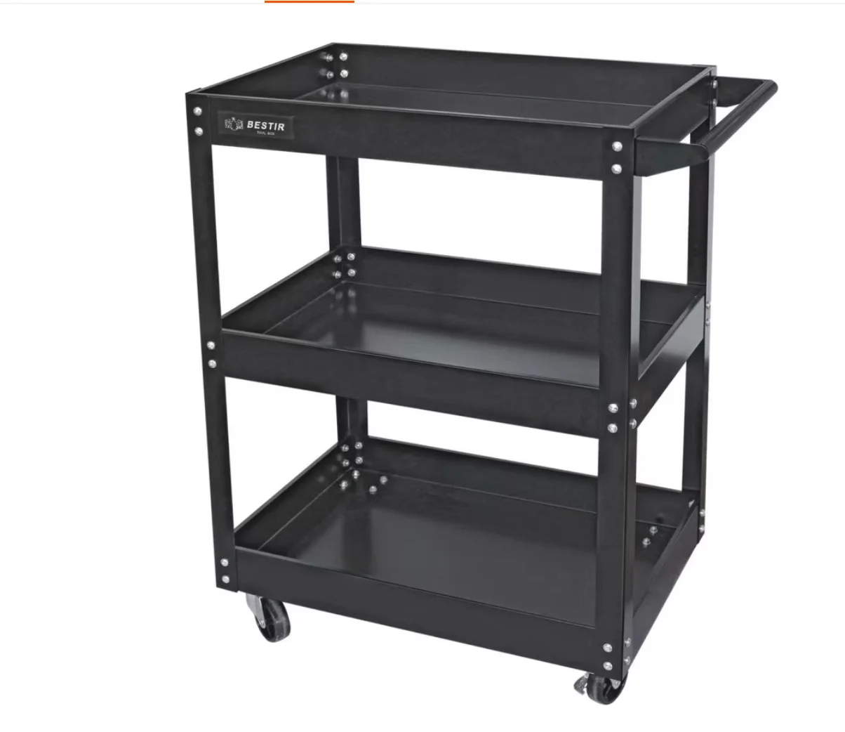 

BESTIR tool 750x420mmx900mm Movable 3 tray tool carts with Two fixed casters and two double brake directional wheels NO.05189