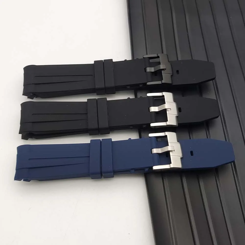 남녀공용 고무 스트랩, 20mm 컴포트 스포츠 방수 교체 스트랩, 자동 기계식 스트랩 교체