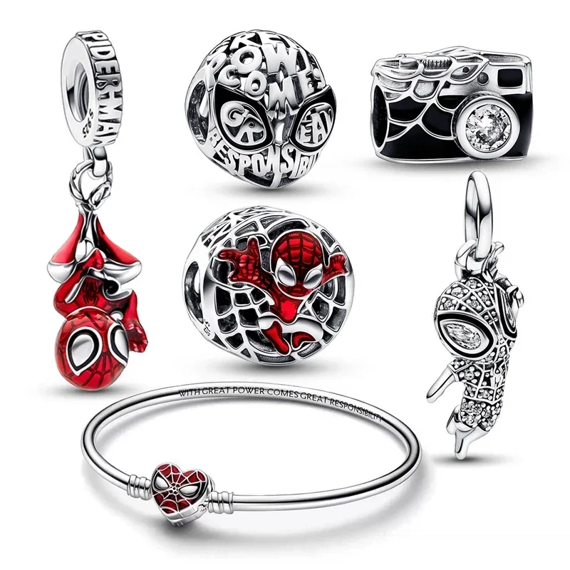 Abalorio de Los Vengadores de la serie Hero, compatible con pulseras y brazaletes Pandora originales, colgante, joyería Berloque