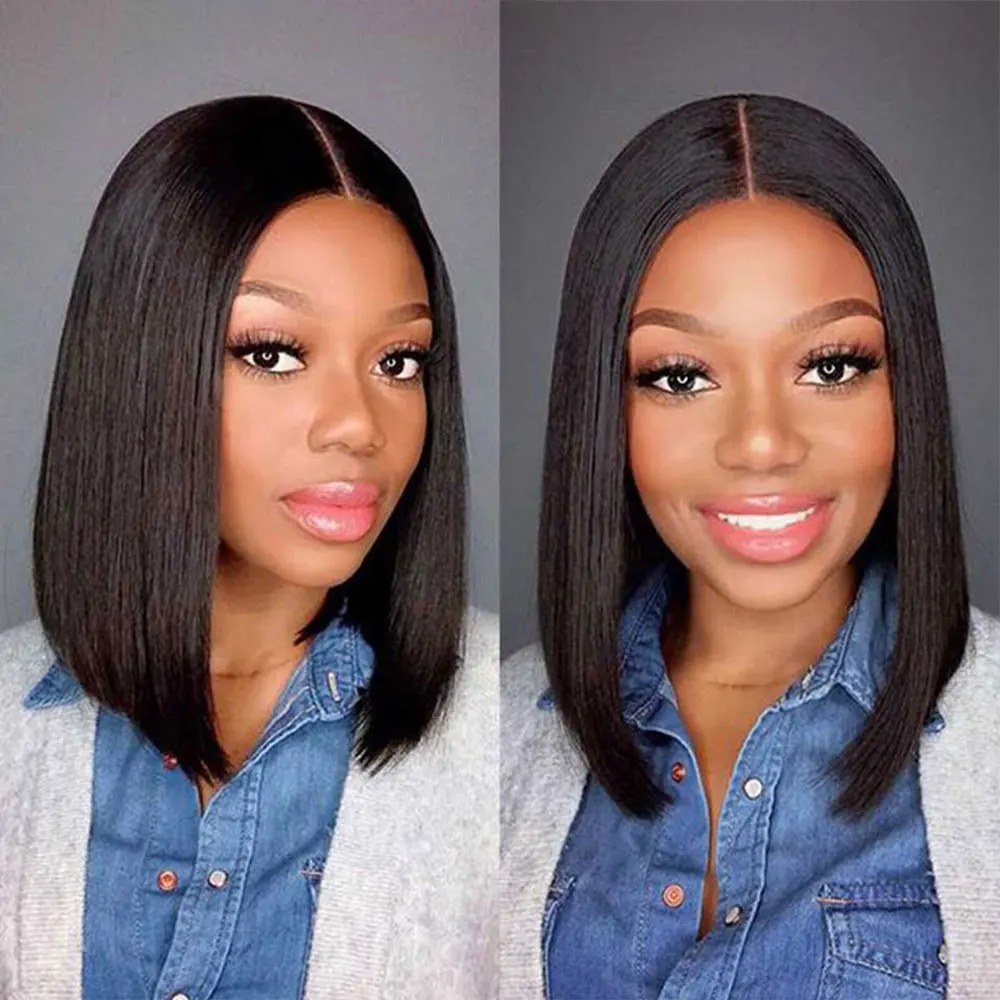 8-16 Inch Straight Short Bob Wig Human Hair Pre Cut 13x4 13x6 HD Lace Frontal Wigs For Women 200 Density Pre Plucked Remy Hair