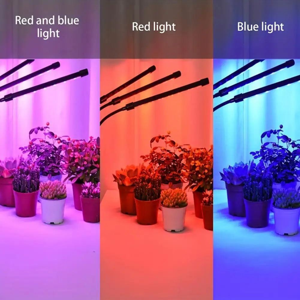 LED controlado por temporizador cresce a luz para plantas domésticas, espectro completo, luz solar cresce a luz, design de tira longa