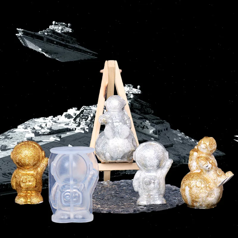 3D Silicone Astronaut Shaped Candle Mold DIY Lunar Human Body Molds Soap Resin Chocolate Ice Cube Mould Home Decor