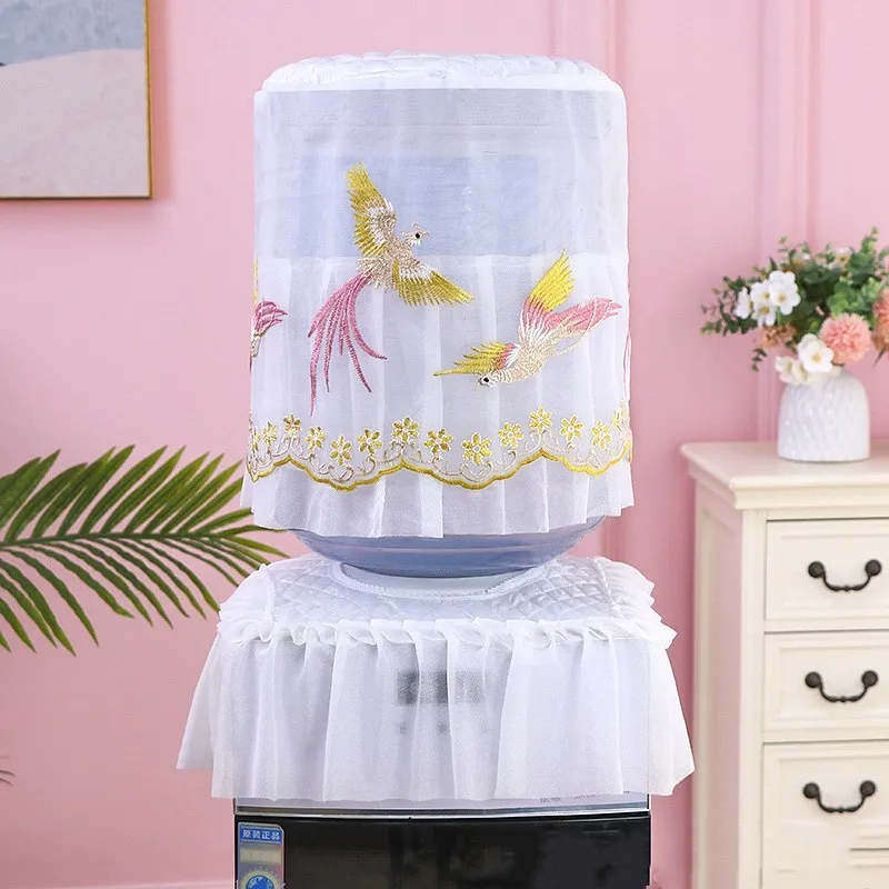 GoodTop 5 Gallon Water Dispenser Barrel Dust Cover Lace Fabric Reusable Water Dispenser Bottle Protective Covers for Home Office