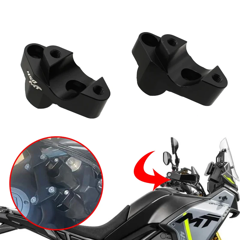 

Motorcycle Handle Bar Backward Heightening Fixture Fit For CFMOTO 450MT MT450 2024 CF-MOTO 450 MT CNC Handlebar Height Increaser