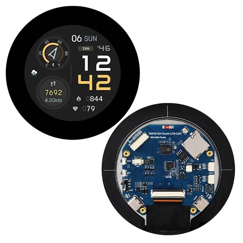 Superior ESP32 S3 2.8 Inch LCD Development Board 480X480 Captive Touchscreen Display With QMI8658 6-Axis Sensor