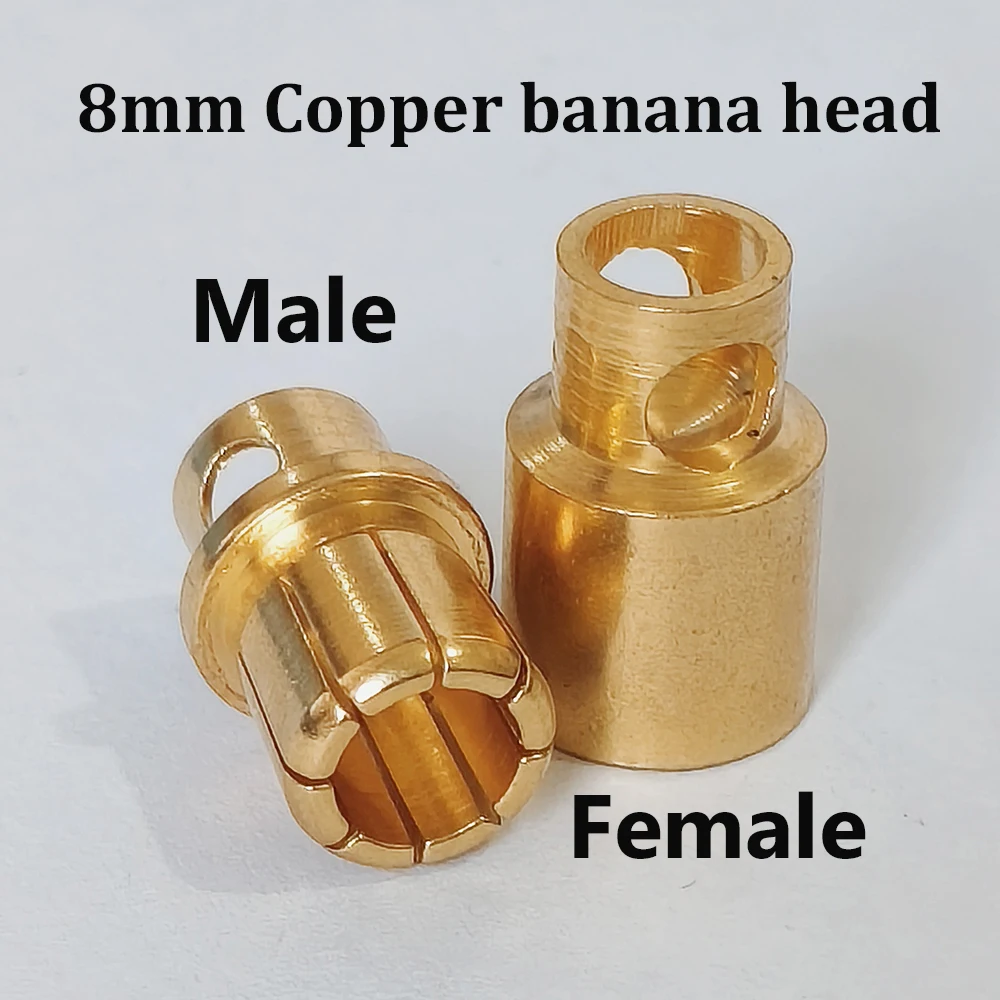 5 Stück 8-mm-Bananenstecker, männlich und weiblich, aus reinem Kupfer, zum Löten, Hochleistungs-Kugelklemmen für die Verbindung von RC-Akku- und Stromkabeln. – Detail 1