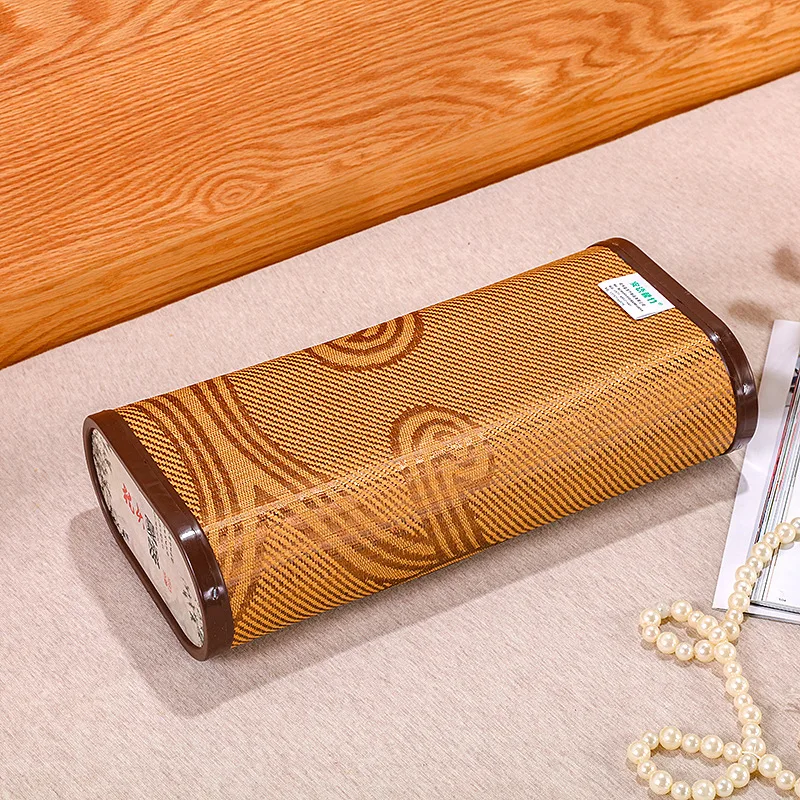 1 unidad Almohada de bambú hueca para el cuidado de la salud, almohada de bambú fresca de verano, almohada para sala de sauna, almohada hueca de seda fría, almohada transpirable para el cuello