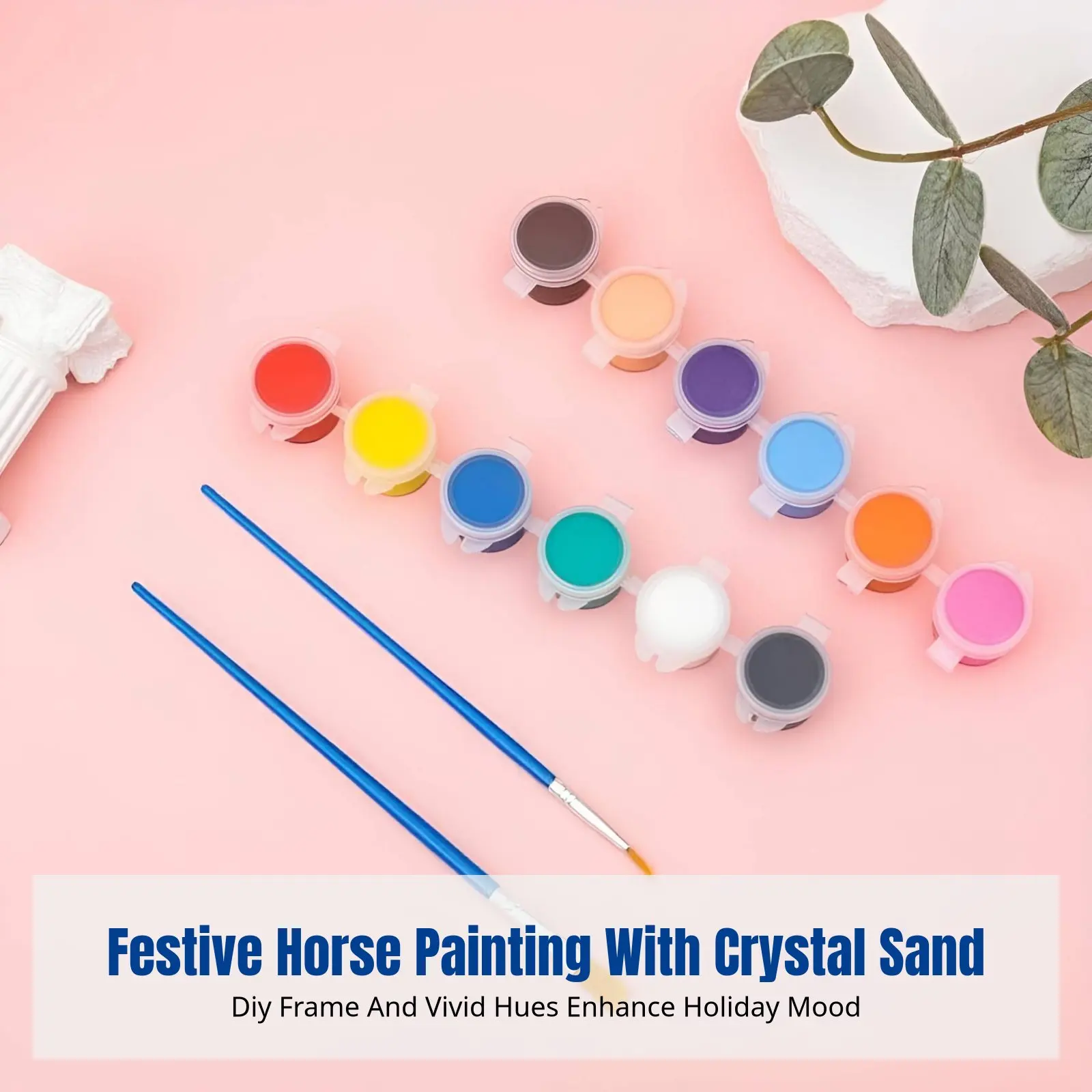 

DIY Horse Year Textured Painting, Crystal Sand Art Display, Children's Handcraft, New Year Gift, Creative Set