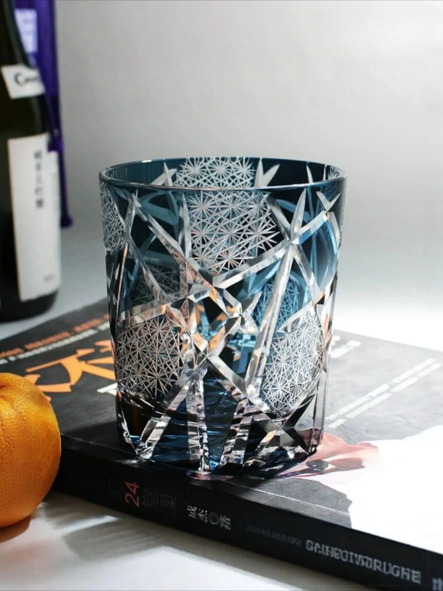 PYH modern light luxury high-end personality lightning pattern gods dusk crystal glass handmade whiskey glass