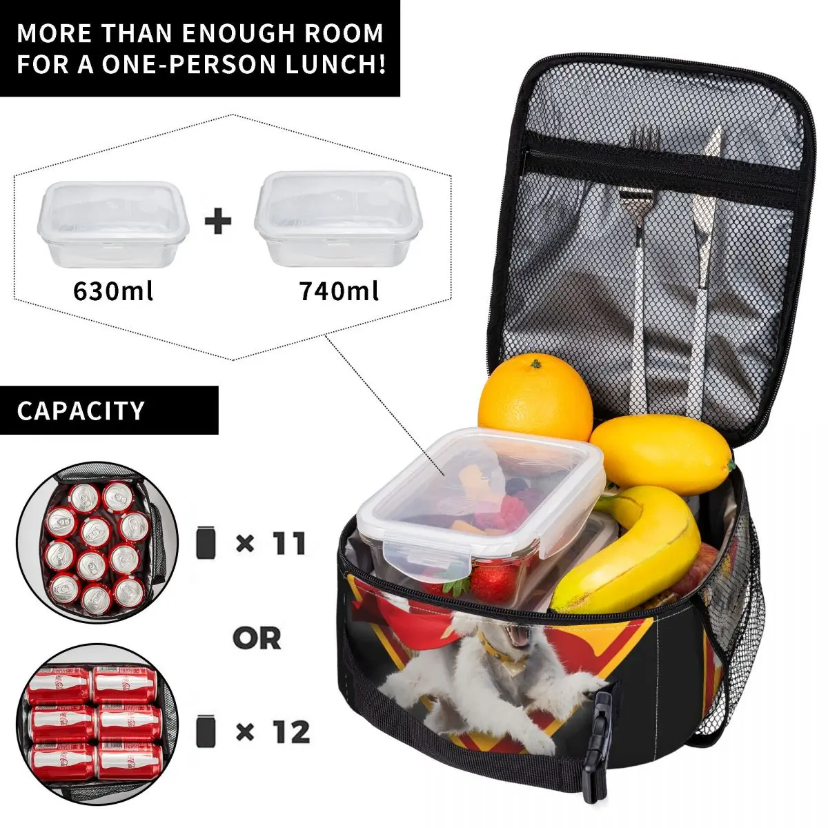 Supermans 2025 Movie Krypto Shield Merch Insulated Lunch Tote Bag For Office Food Storage Bag Leakproof Thermal Cooler Lunch Box - Image 4