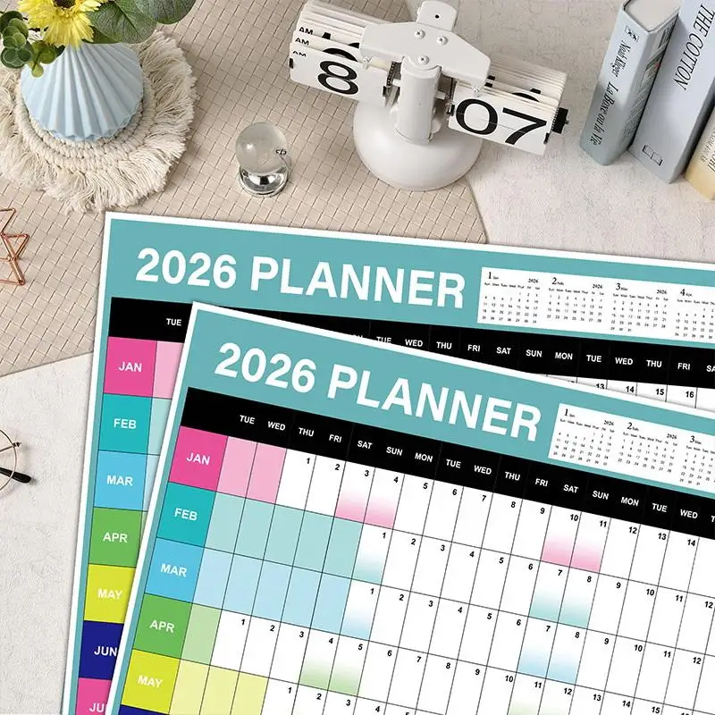 Picture 4: 2026 Yearly Wall Calendar Poster With Stickers Large Planning Schedule Home Office Organization Time Management Tool Schedule