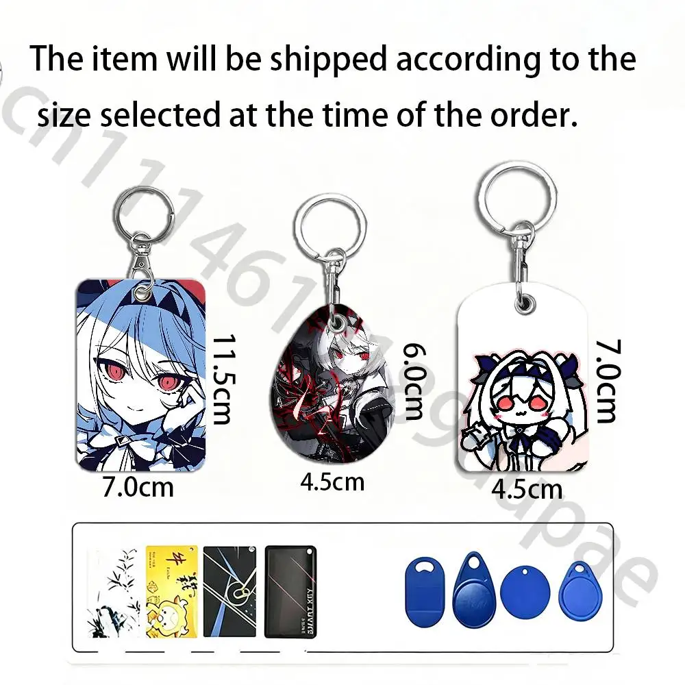 L-lilith The NOexistenceN of You AND Me Protective Printed Leather Card Case Metal Keychain for Bank Credit Bus Subway ID Cards