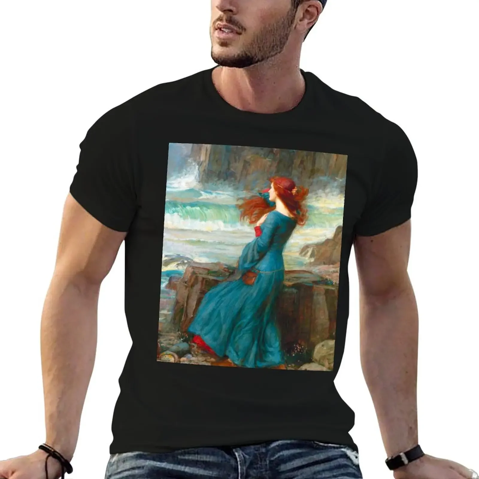 John William Waterhouse Miranda (The Tempest) T-Shirt summer tops aesthetic clothes men tshirt