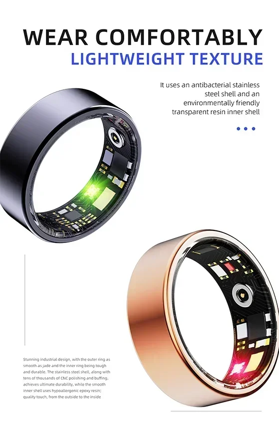 Zordai-R11M Health Smart Ring, surveillance du sommeil, IP68, étanche, fréquence cardiaque, oxygène sanguin, mode sport, élection, matériau en résine xy