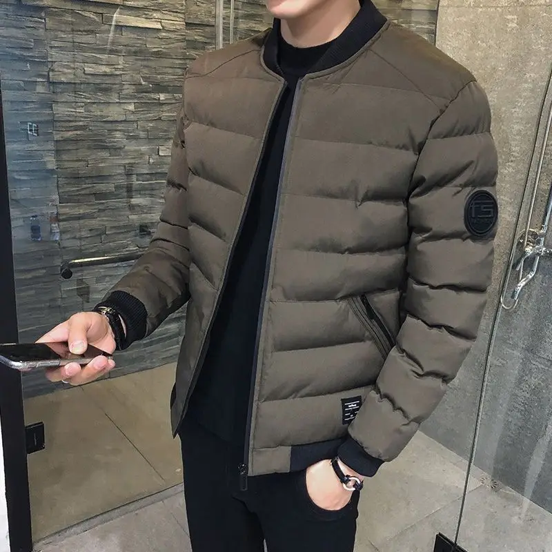 Baseball Jacket Man Warm Winter Quilted Padded Coat for Men Thick Luxury Padding Stylish Korean Reviews Many Casual Cheap Sale