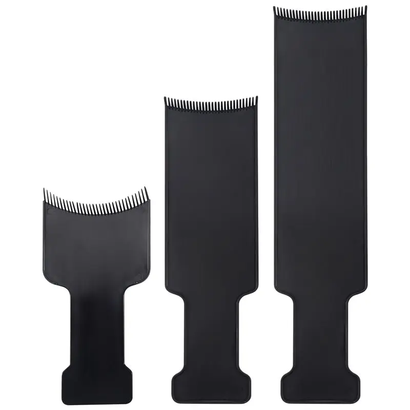 A66Z 3Pcs Long Hair Highlighting Sectioning Board Barber Flat Top Paddle Board Comb For Hair Coloring Dyeing DIY Hairdressing Ti