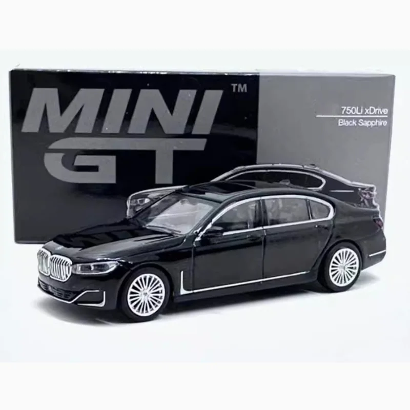 TSM MINI GT 1:64 750Li xDrive أسود/Alpina B7 سبيكة نموذج سيارة حلية تذكارية عرض مجموعة هواية هدية