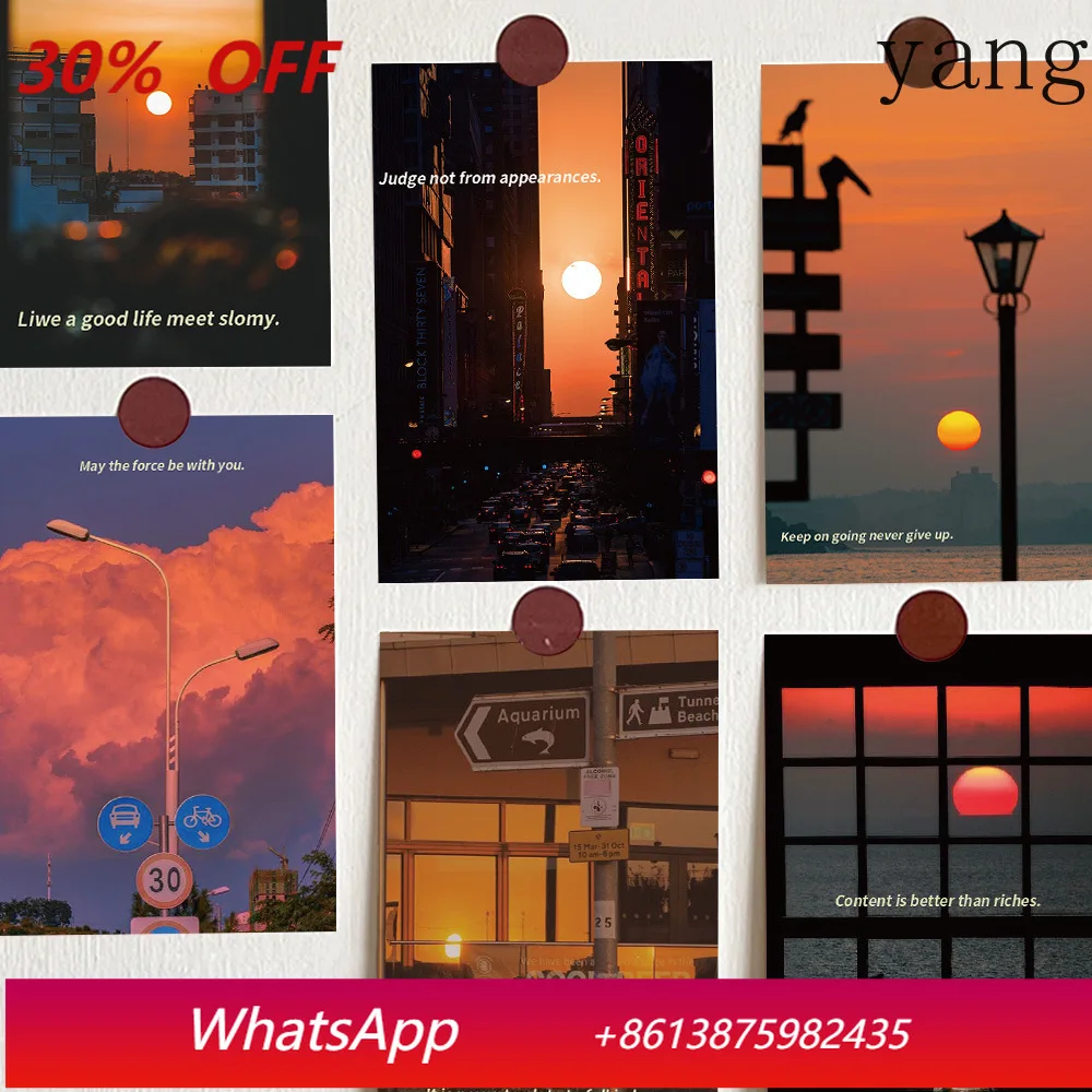 

CX 10 romantic sunset wall stickers fresh and simple bedroom dormitory room wall self-adhesive decorative postcards
