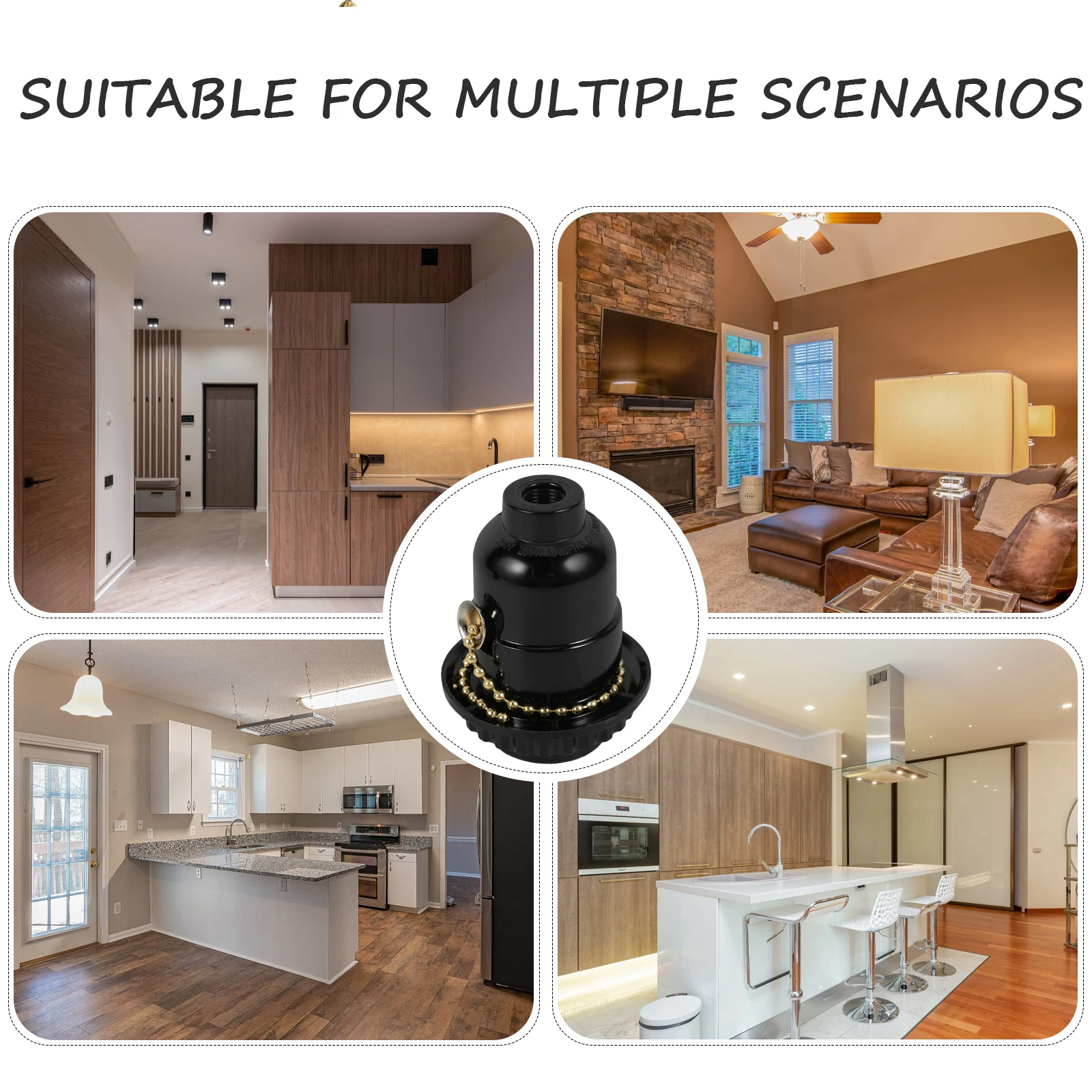 E27 Lamp Base Durable Screw Socket Adapter Removable Shade Collar USB Cord Bendable Easy Install Lighting Accessories