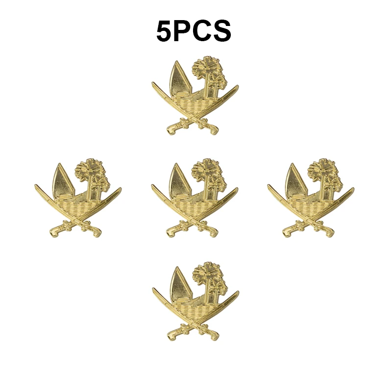 1-5-10-50-100 قطعة قطر الذهبي شارة بروش دبابيس التلبيب الطبيعية العلم التلبيب دبابيس علم الدولة شارة #1