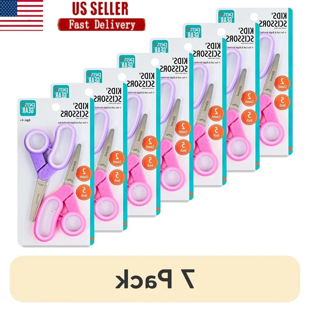 

(7 pack Pen Gear 5in Blunt 2pk Pink/Purple Scissors 153510-4009