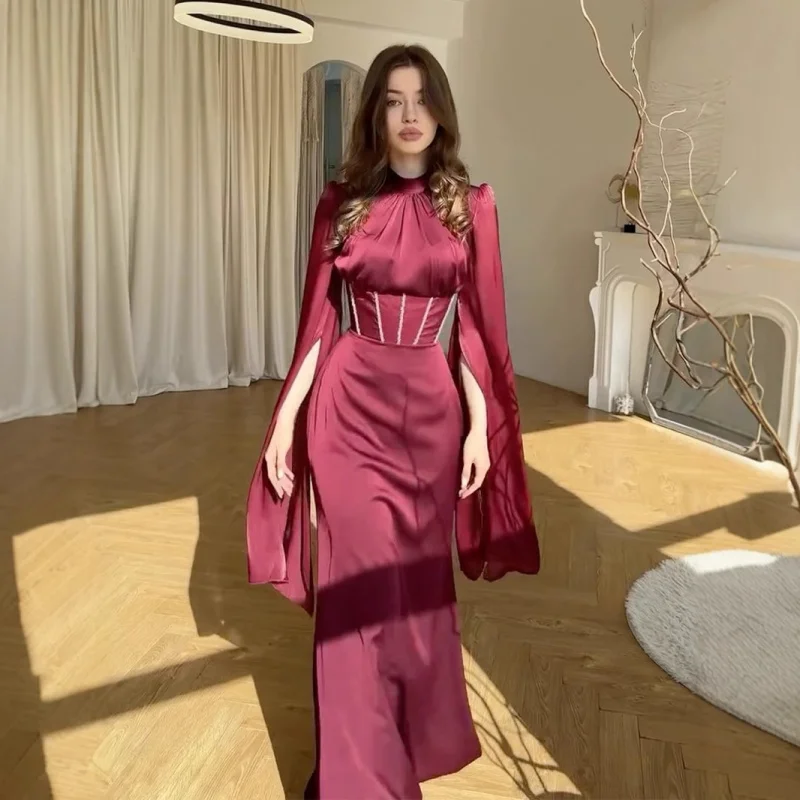 

2025Spring New Fashion Elegant Temperament Long Sleeve Long Dress Dynamic Flowing Dress for Women