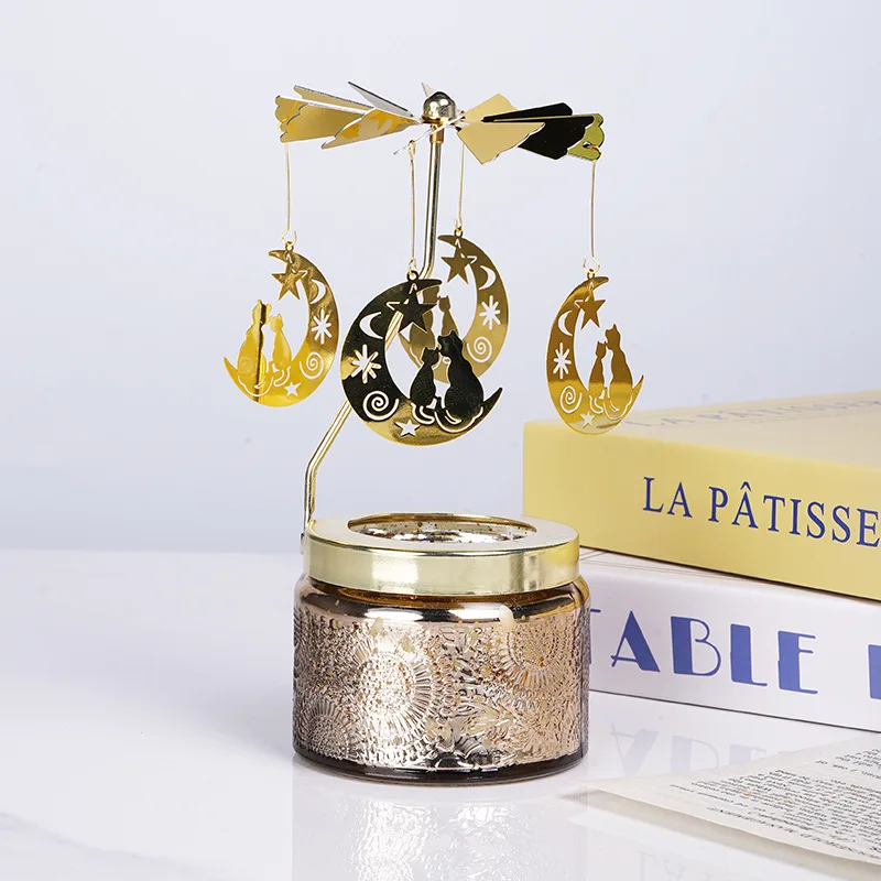 Spring Planting Rotating Candle Holder Ornaments Indoor Aromatherapy Candles for Birthday Gift Souvenirs Scented Candles