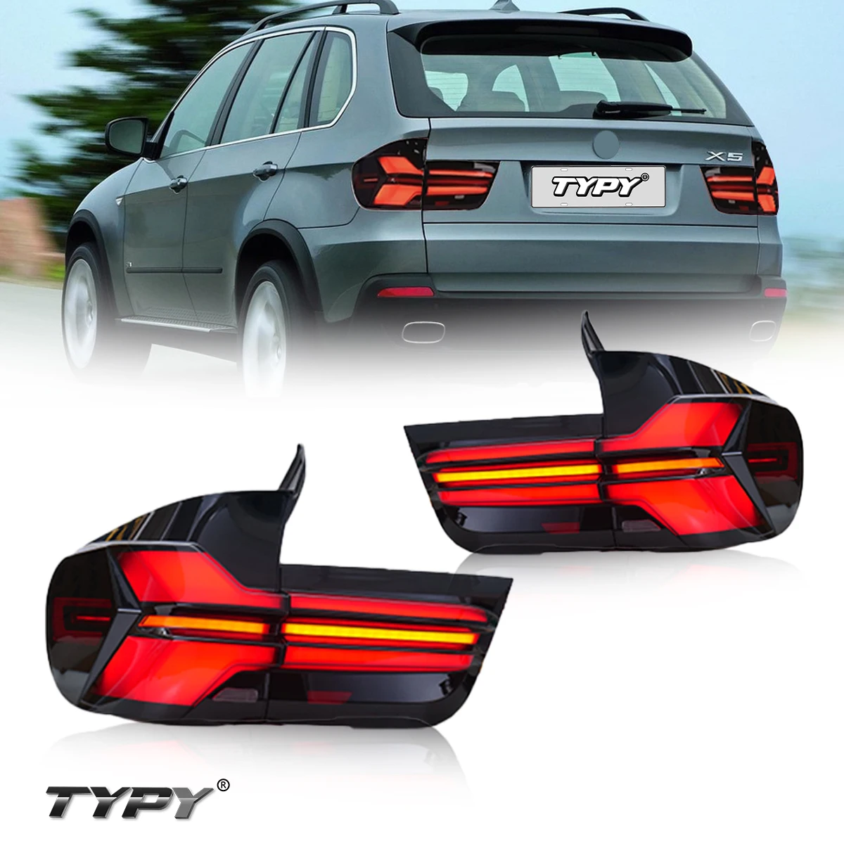 

TYPY Car Light Auto Accessories For BMW X5 E70 Taillights 2007-2013 LED Car Lamps Daytime Running Lights Dynamic Turn Signals