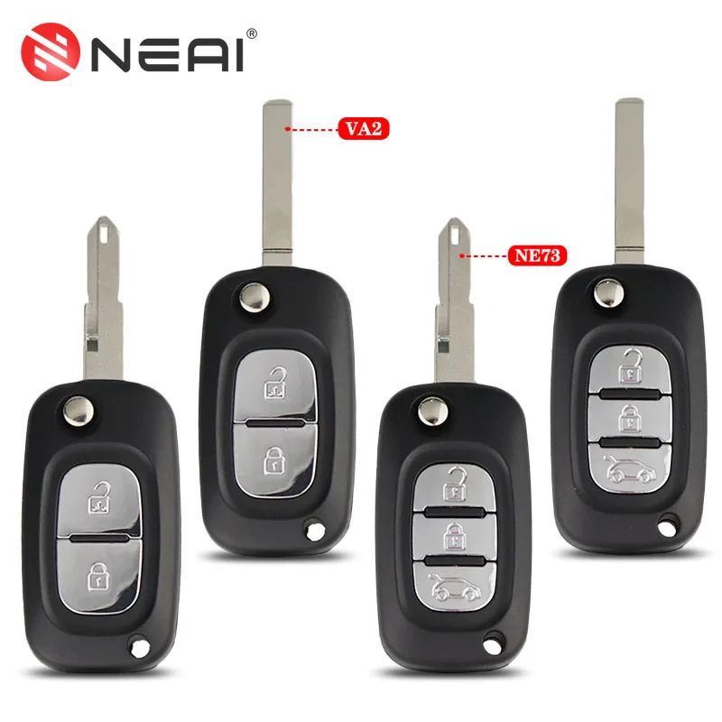 2/3 Taste Filp Klapp Fernbedienung Schlüssel Shell Fall Für Renault Megane3 Scenic Clio Vivaro Movano Traffic Master Kangoo VA2 NE72 Klinge