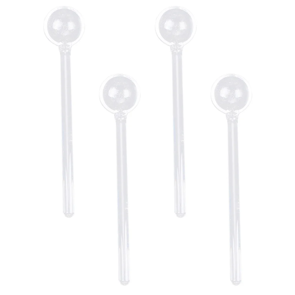 

4Pcs Premium Glass Coffee Stirring Spoon Transparent Long Handle Sugar Spoon for Milk Powder Cappuccino Espresso Dessert Mixing