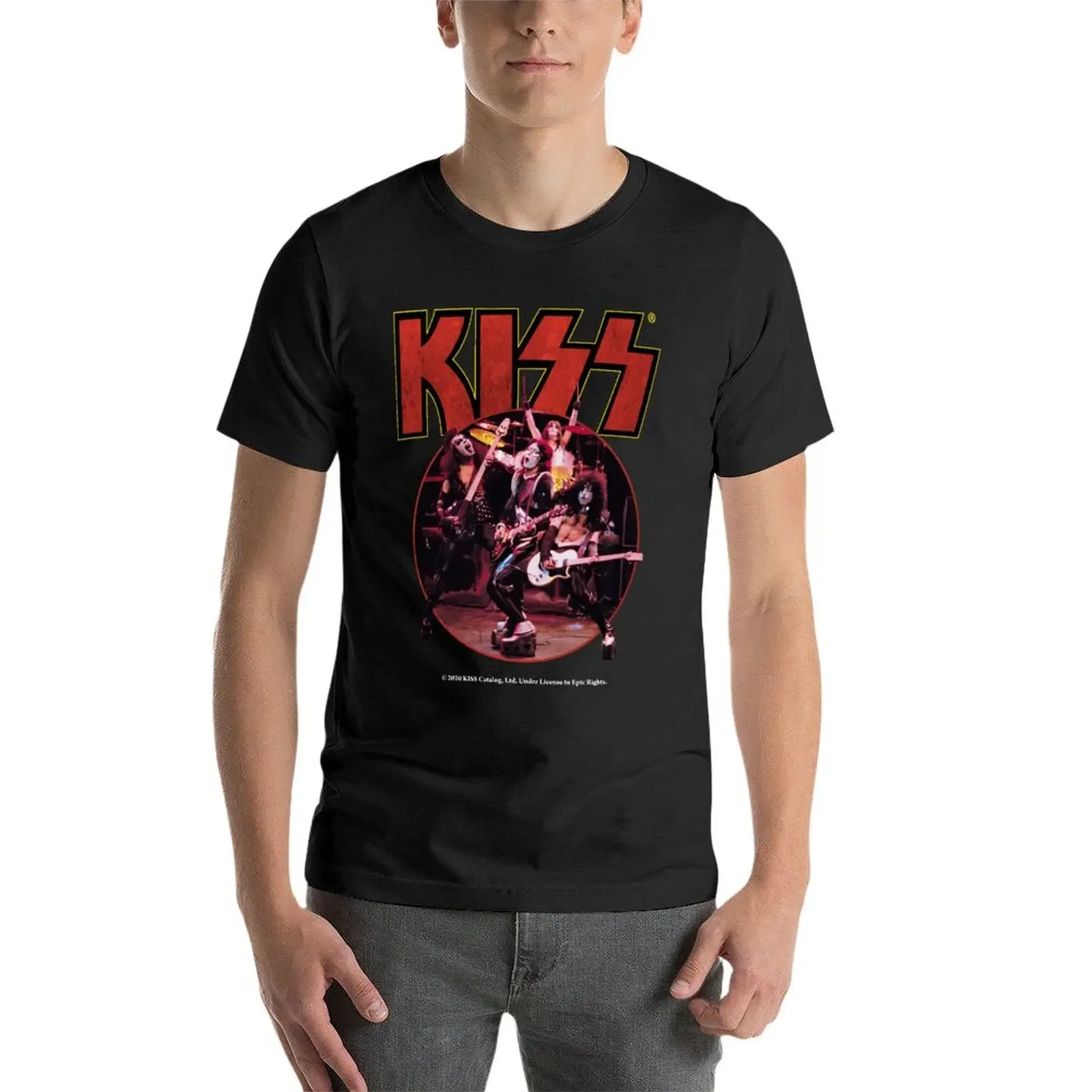 Camiseta con estampado de Kiss Band para hombre, Camisa estampada para fanáticos de los deportes, ropa de aduana, hip hop