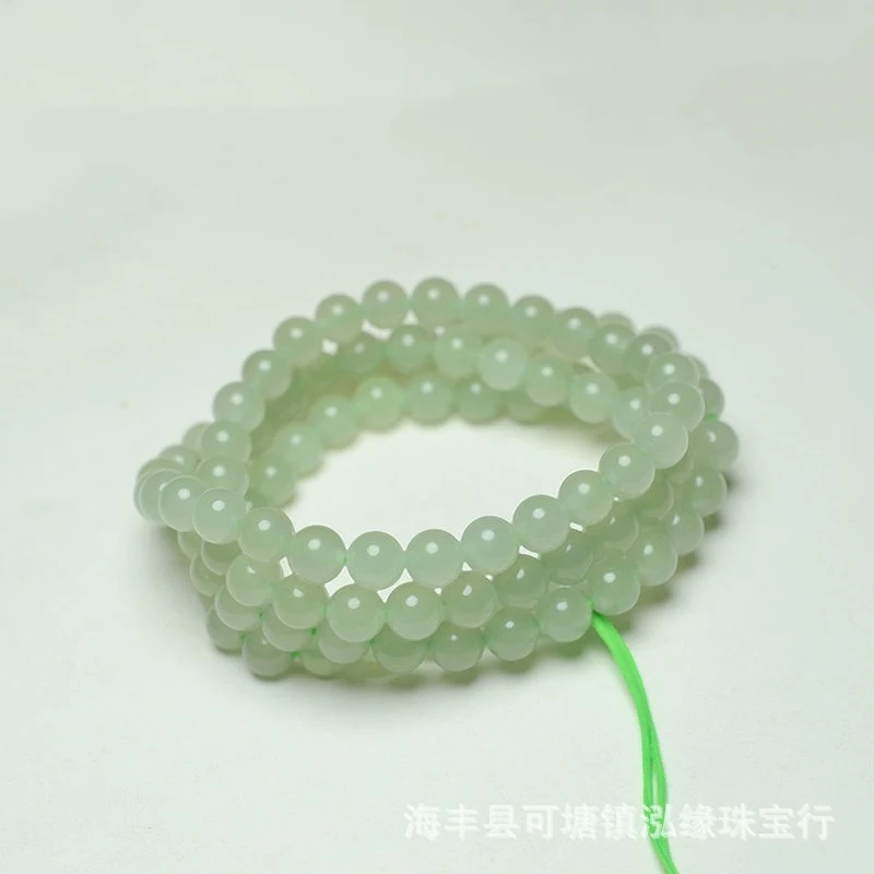 

Цепочка для свитера цвета аквамарина, браслет из 108 бусин Будды из нефрита Хэтянь, аксессуары.