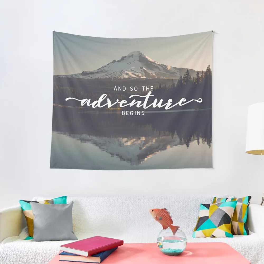 

And So The Adventure Begins - Woods Trees Forest Mountain Mt Hood Wall Decor Tapestry Bedroom Deco Home Decor Aesthetic Tapestry